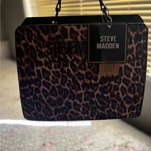 Steve Madden Leopard-Print Laptop Bag in Brown and Black